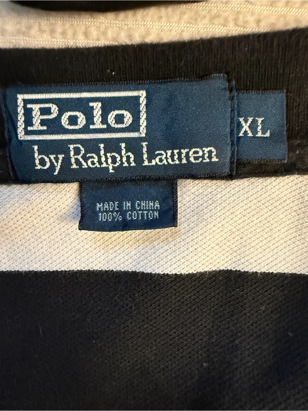 Ralph Lauren Men’s Black & White Horizontal Stripe Polo